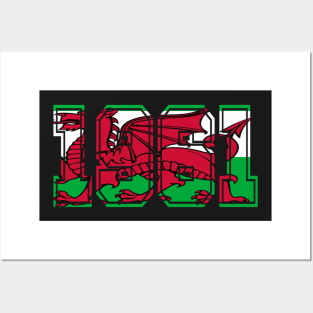 WELSH FLAG 1961 STICKERS Posters and Art